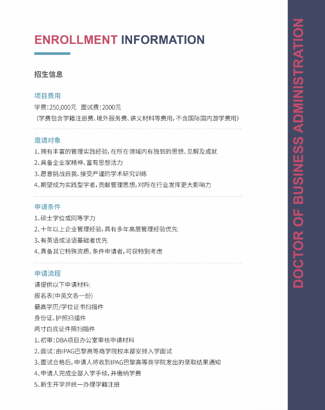 IPAG巴黎高等商學院DBA 